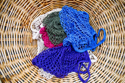 Close-up of wicker basket