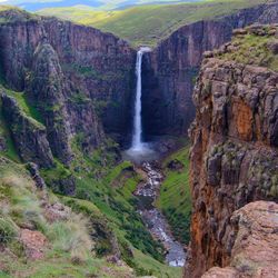 Scenic view of waterfall