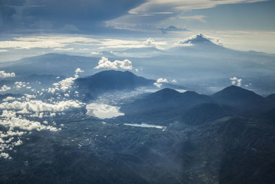 High angle view of snow covered mountain