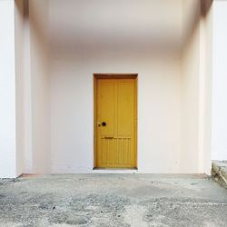 Closed door of building