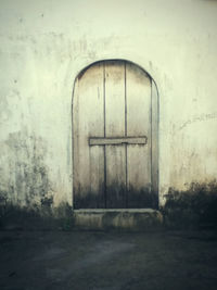 Closed door of old building