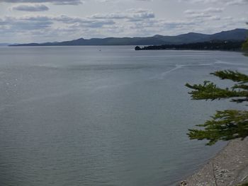 Scenic view of sea and mountains