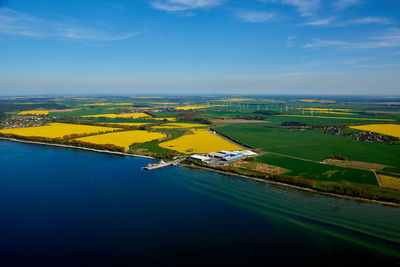 Aerial view of landscape against sky