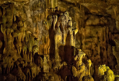 Close-up of statue in cave