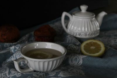 Close-up of food on table