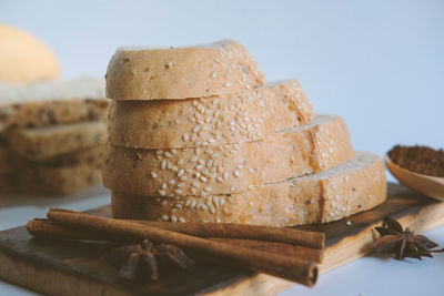 Close-up of bread on table