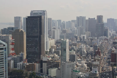 View to tokyo city from the skxyscraper