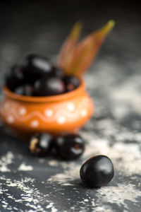 Close-up of orange fruit on table