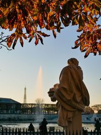 Group of people in city during autumn