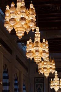 Low angle view of illuminated temple