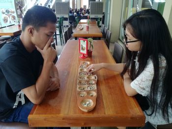 Women sitting in restaurant