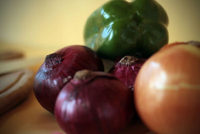 Close-up of apples on table