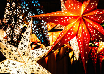 Close-up of illuminated christmas lights