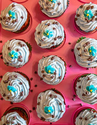 Directly above shot of cupcakes