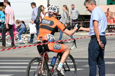 People on bicycle