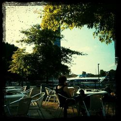 View of people sitting in restaurant