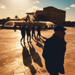 Group of people in front of building