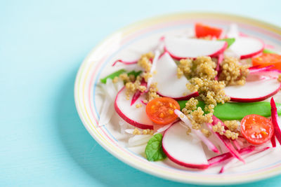 Close-up of fruit salad in plate