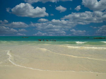 Scenic view of beach against sky