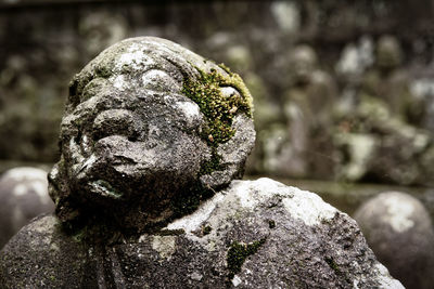 Close-up of statue of rock