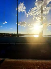 Scenic view of landscape against sky on sunny day