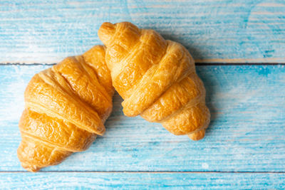 High angle view of bread on table