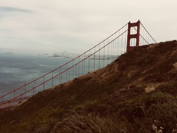 Suspension bridge over sea