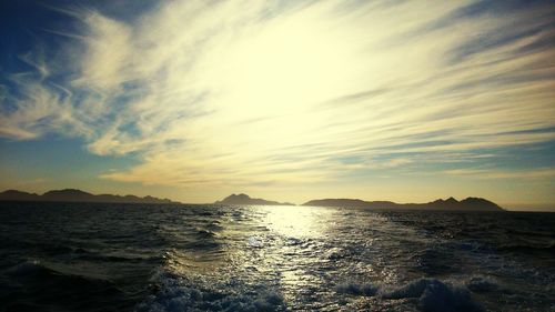 Scenic view of sea at sunset