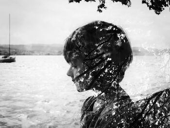 Woman standing in water