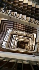 High angle view of spiral stairs