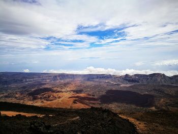 Scenic view of dramatic landscape against sky