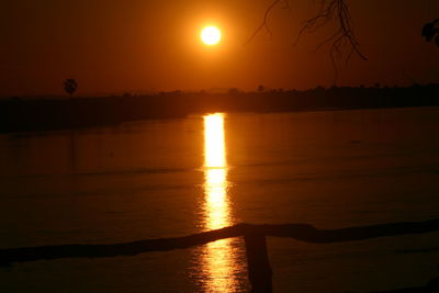 Scenic view of sunset over sea