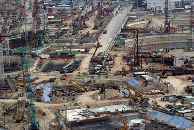 High angle view of construction site