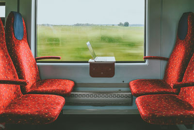 Empty seats on train