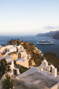 Cruise ship in santorini