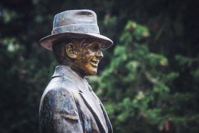 Close-up of statue at park
