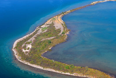 High angle view of bay