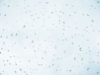 Full frame shot of raindrops on glass window