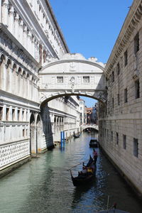 View of canal in city