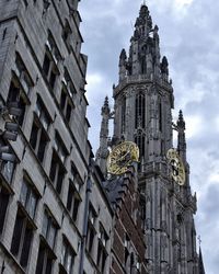 Low angle view of statue against sky