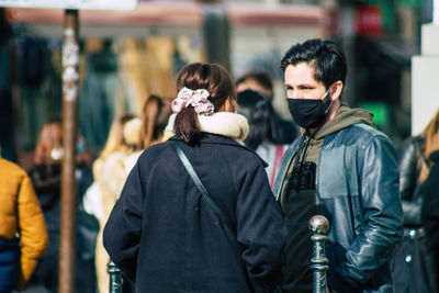 People standing in city