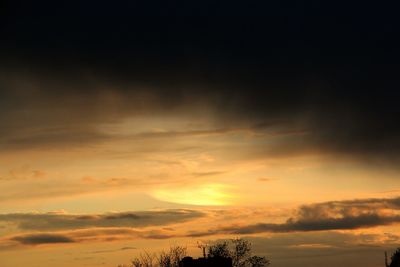 Low angle view of sky at sunset