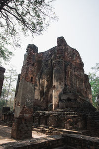 Low angle view of old temple