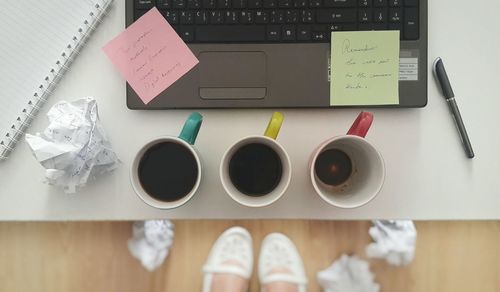 Coffee cup on table