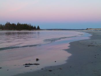 Scenic view of sea at sunset