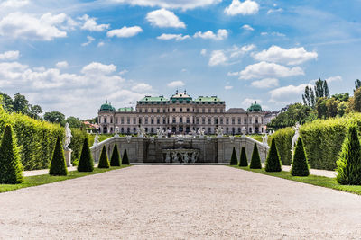 View of historical building against cloudy sky