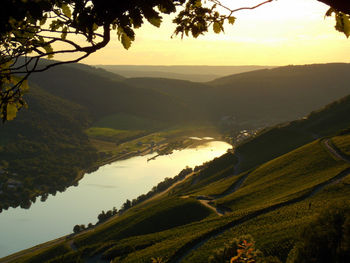 Scenic view of landscape against sky during sunset