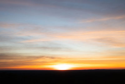 Scenic view of dramatic sky during sunset