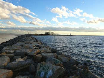 Scenic view of sea against sky