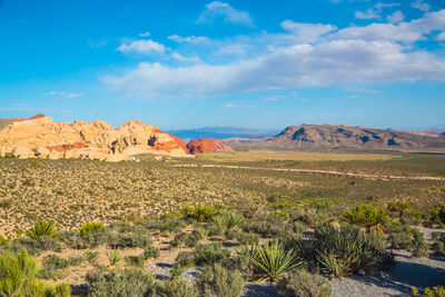 Red rock near las vegas. scenic view of landscape against sky